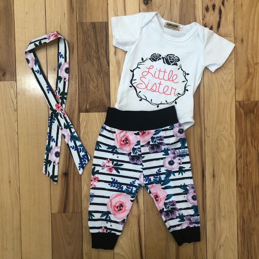 * Baby “Little Sister” 3 piece outfit